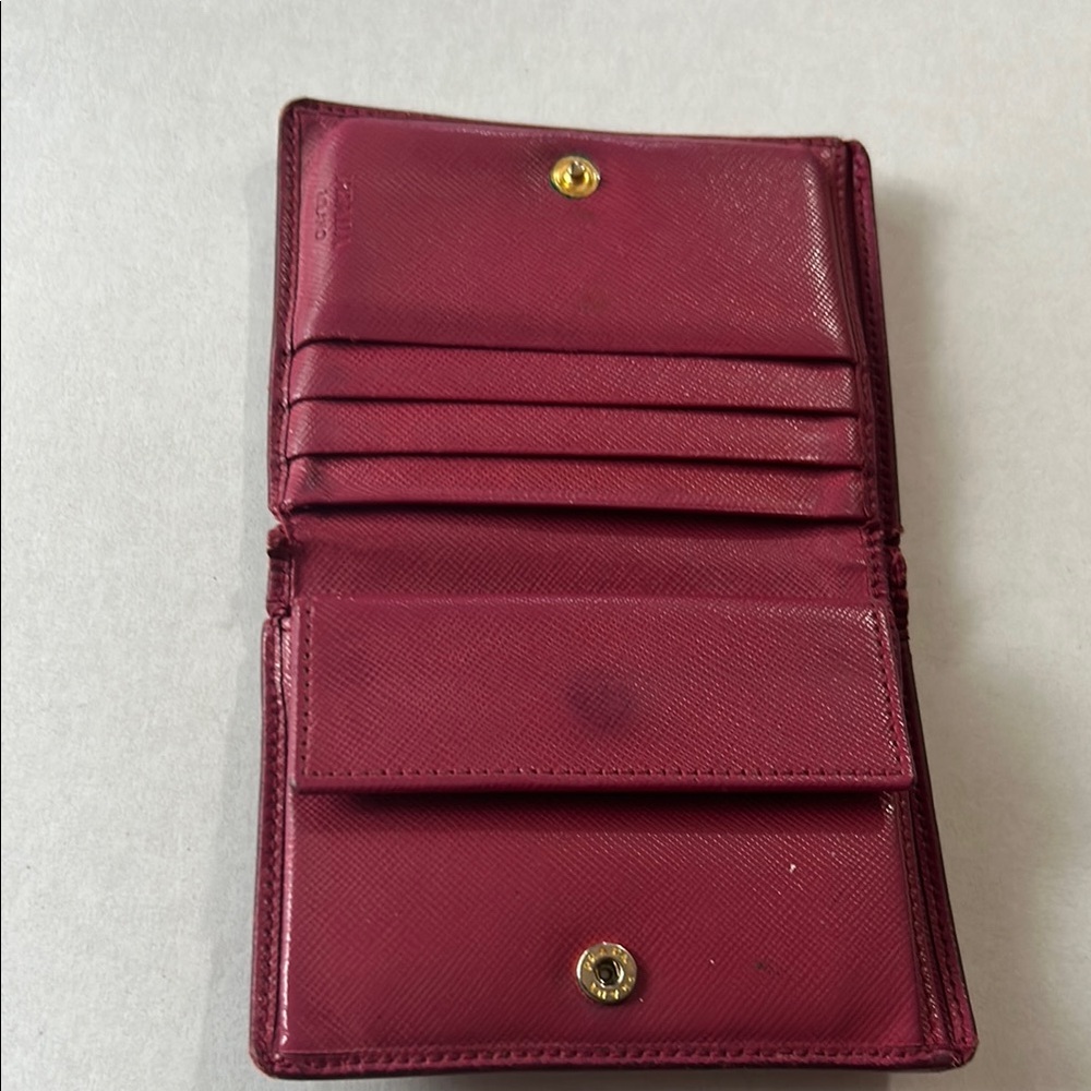 Prada Fuchsia Bifold Leather Wallet - Picture 5 of 5